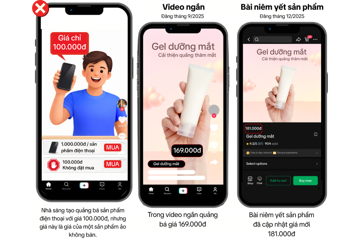 Tuyên bố về giá gây hiểu lầm và giá đã hết hạn 